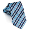 Nina Ricci Neck Tie Stripes & Medallions On Sky Blue Silk 