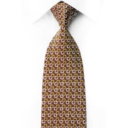Nina Ricci Rhinestone Necktie Green Geometric On Brown With 