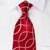Nina Ricci Rhinestone Necktie Silver Waves On Burgundy Woven