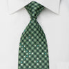 Nina Ricci Rhinestone Silk Necktie Green Trellis On Blue 