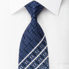 Nina Ricci Rhinestone Silk Necktie Silver Cartouche & 