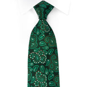 Nina Ricci Silk Tie Paisley On Green With Sparkling 