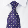 Nina Ricci Silk Tie Purple Interlocking Circles On Blue With