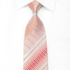 Paco Rabanne Men’s Crystal Silk Necktie Pink Striped With 