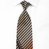 Paco Rabanne Men’s Crystal Silk Tie Gold Orange Striped On 