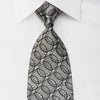 Paco Rabanne Rhinestone Silk Tie Black Circles On Silver 