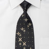 Paco Rabanne Rhinestone Silk Tie Golden Stars On Black with 