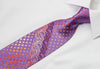Paco Rabanne Silk Rhinestone Necktie Scrolls On Purple With 