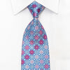 Park Land Men’s Rhinestone Necktie Silver Pink Floral 