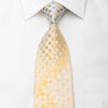 Park Land Men’s Silk Necktie Floral Checker On Gold 