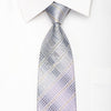 Park Land Men’s Silk Necktie Silver Mauve Striped Sparkling 