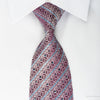 Park Land Rhinestone Silk Necktie Silver Anthemion On 