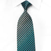 Parkland Men’s Crystal Silk Necktie Blue Stripes On Black 