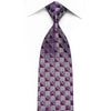Parkland Men’s Crystal Silk Necktie Silver Purple Checkered 