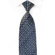 Parkland Men’s Crystal Silk Tie Silver Purple Cartouche On 