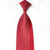 Parkland Men’s Crystal Tie Silver Dots On Red With Silver 