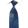 Parkland Mens Rhinestone Silk Tie Geometric Floral On Blue 
