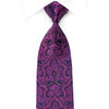 Perry Ellis Men’s Crystal Silk Necktie Damask On Purple With
