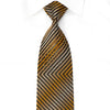 Perry Ellis Men’s Crystal Silk Necktie Orange Brown Chevron 