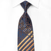 Perry Ellis Men’s Crystal Silk Tie Brown Acanthus & Stripes 