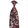 Perry Ellis Men’s Crystal Silk Tie Burgundy Acanthus On 