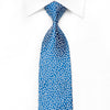 Perry Ellis Men’s Crystal Silk Tie Silver Geometric On Blue 