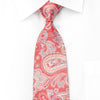 Perry Ellis Men’s Silk Rhinestone Tie Paisley On Pink With 