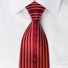 Perry Ellis Rhinestone Necktie Vertical Striped On Burgundy 
