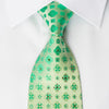 Perry Ellis Rhinestone Silk Necktie Foulard On Green With 