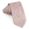 Perry Ellis Rhinestone Silk Necktie Peach Pink Paisley On 
