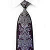 Perry Ellis Rhinestone Tie Damask On Purple With Sparkles - 