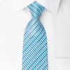 Perry Ellis Silk Rhinestone Necktie Blue Stripes On White 