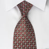 Perry Ellis Silk Rhinestone Tie Silver Burgundy Trellis 