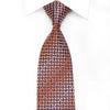 Pierre Cardin Men’s Crystal Silk Necktie Geometric On Orange
