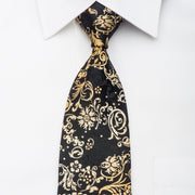 Pierre Cardin Men’s Silk Tie Golden Acanthus On Black 