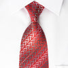 Pierre Cardin Rhinestone Necktie Silver Chevron On Red With 