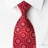 Pierre Cardin Silk Rhinestone Necktie Medallions On Red With