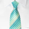 Pierre Cardin Silk Tie Stripes On Blue With Rhinestones Gold