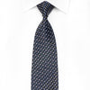 Premierlux Men’s Crystal Silk Necktie Blue Silver Geometric 