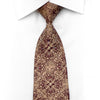 Premierlux Men’s Silk Tie Golden Filigree On Burgundy 
