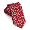 Premierlux Neck Tie Yellow Floral Design On Red Silk With 