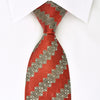 Premierlux Rhinestone Silk Necktie Silver Stripes On 