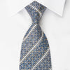 Premierlux Silk Rhinestone Tie Silver Stripes & Floral On 