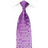 RDC Rhinestone Silk Tie Silver Geometric On Mauve With 