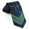 Remizio Gorgeous Silk Rhinestone Tie Geometric Design With V