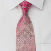 Remizio Rhinestone Necktie Anthemion Fleur De Lis On Pink 