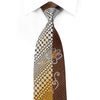 Remizio Rhinestone Tie Orange Silver Geometric & Floral On 