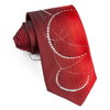 Remizio Rhinestone Tie Woven Silk Black Red Vertical Stripes
