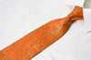 Remizio Silk Rhinestone Necktie Orange Geometric Design With