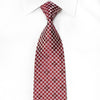 Renoma Mens Crystal Silk Necktie Silver Burgundy Checkered 